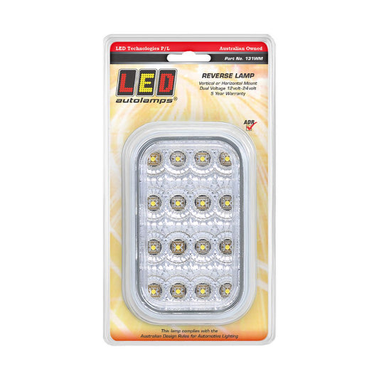 LED Autolamps Reverse 16-LED Light 12/24V w/ Clear Lens 131WM