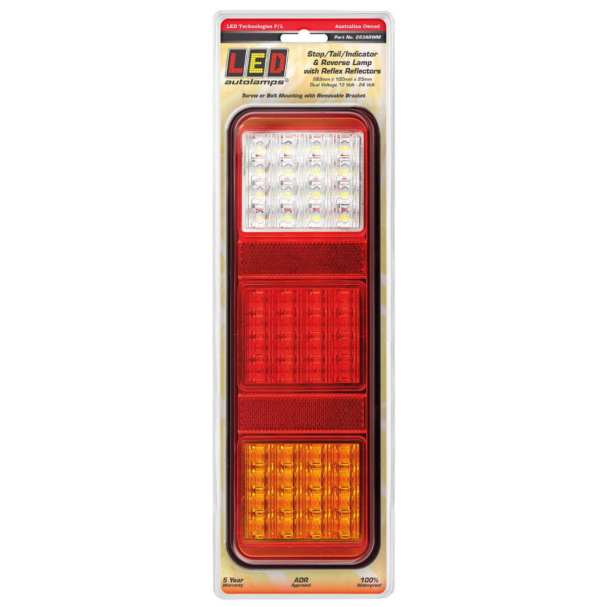 LED Autolamps Stop/Tail/Indicator/Reverse/Reflector Light LED 12-24V 283ARWM