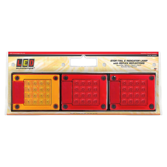 LED Autolamps Stop/Tail/Indicator Reflectors LED Light 12/24V 1.2m Cable Blister Pack 460ARRM