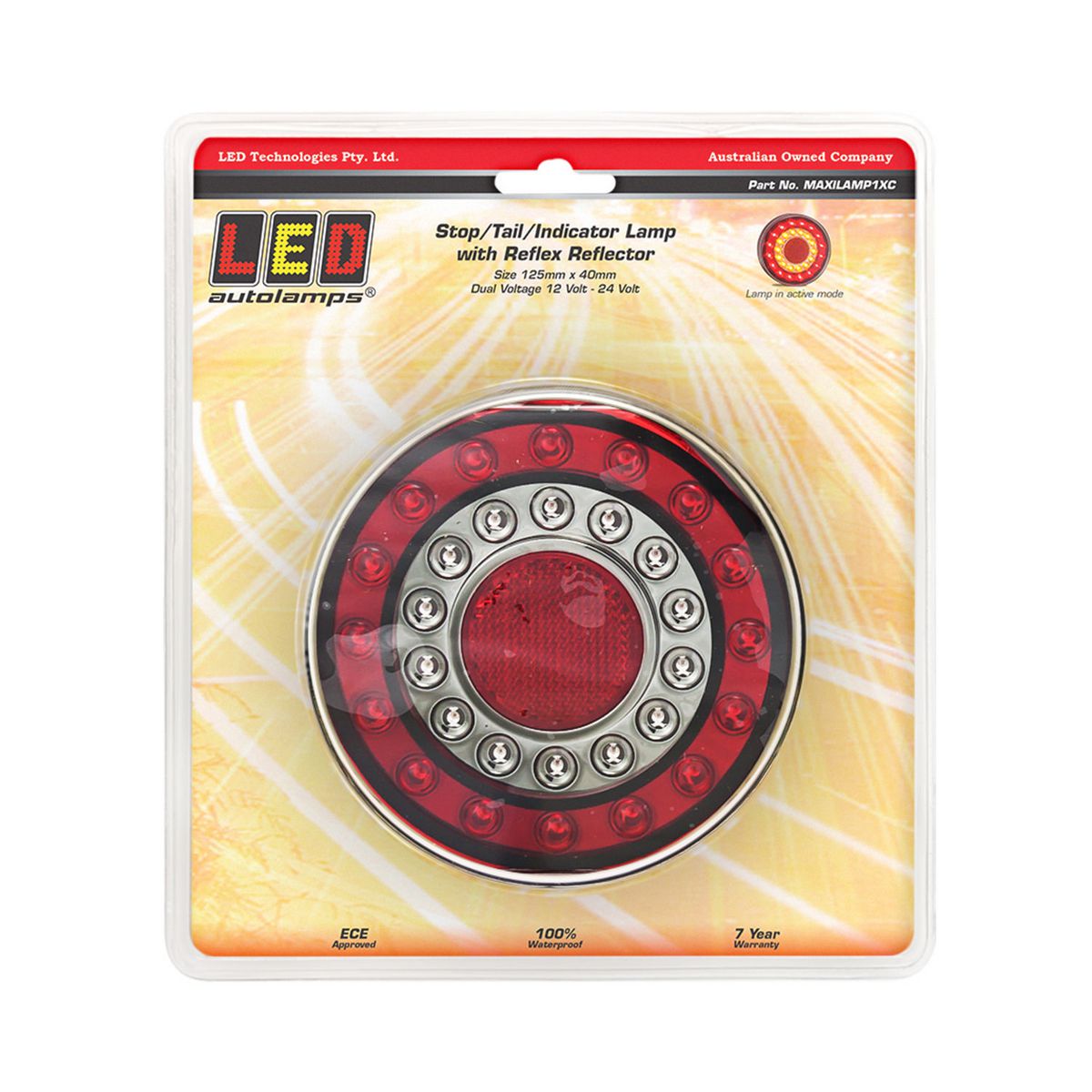 LED Autolamps Stop/Tail/Indicator/Reflector LED Round Maxilamp Light 12-24V MAXILAMP1XC
