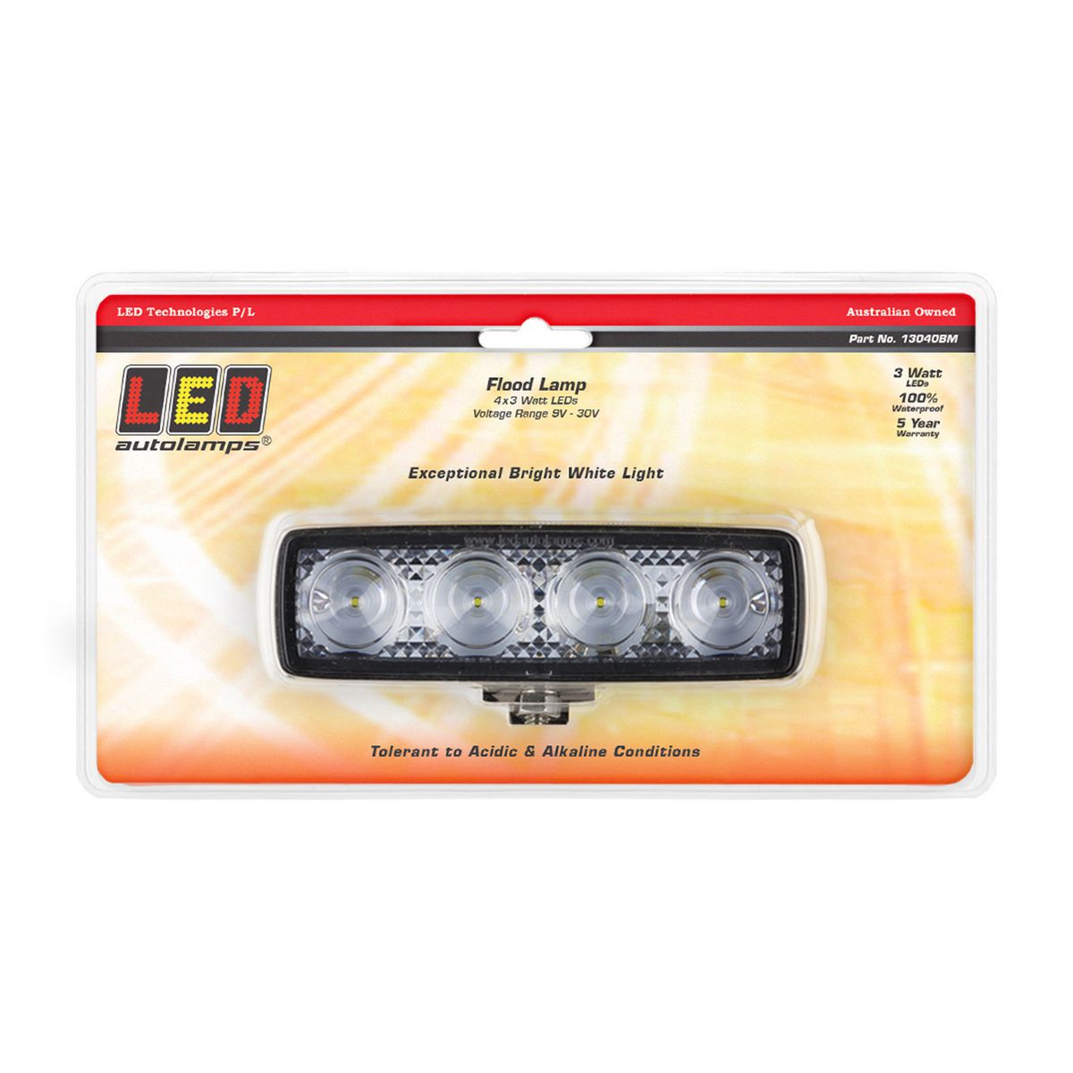 LED Autolamps Work Light 9/30V (4 LED) 3W 13040BM