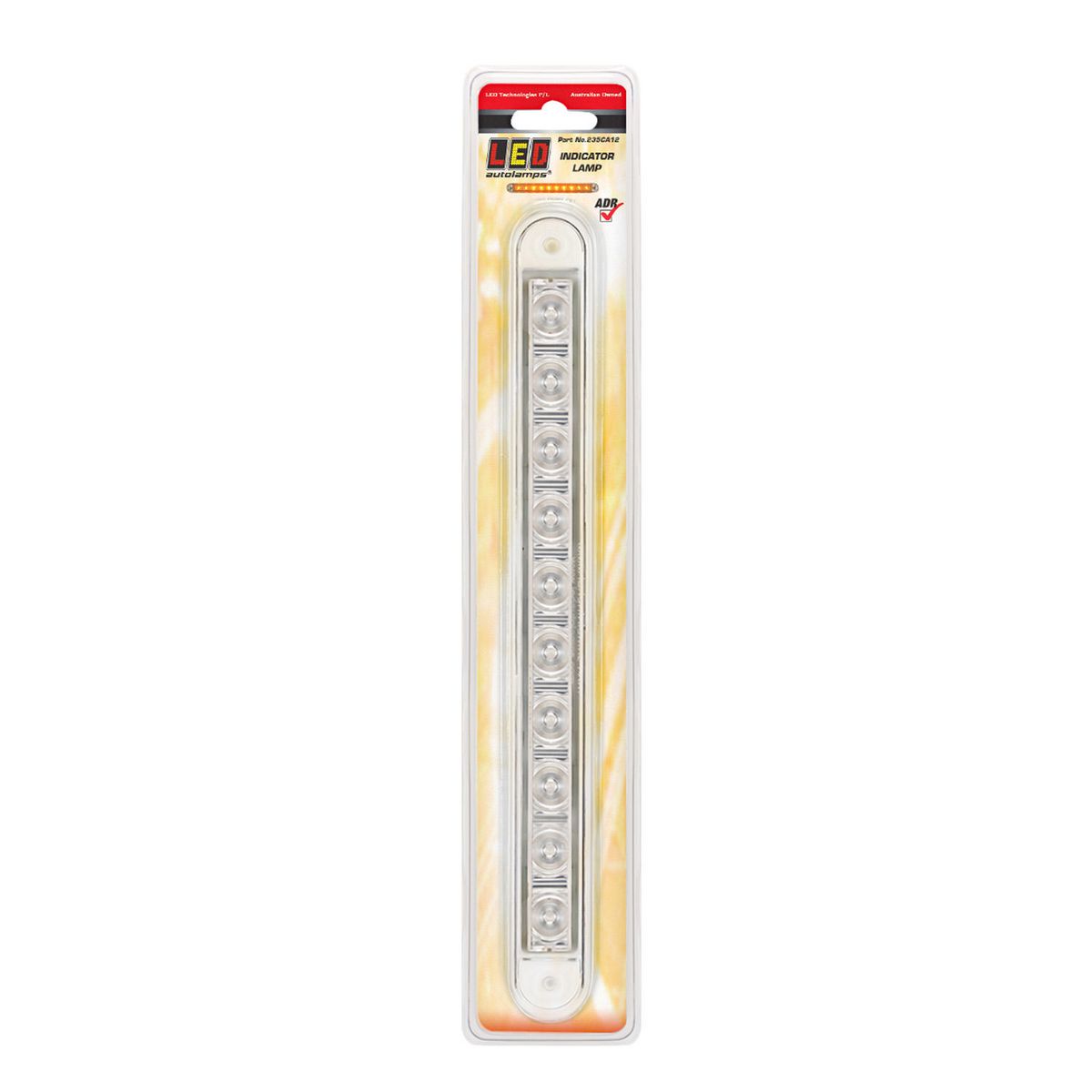 LED Autolamps Indicator Strip Lamp Clear 237 x 25mm 12V 235CA12