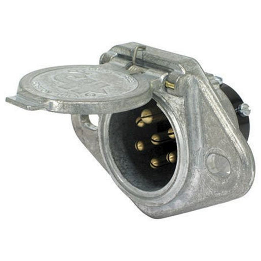 Cole Hersee Trailer Socket 7-Pin Round Large Metal (Box of 1) 12063BX