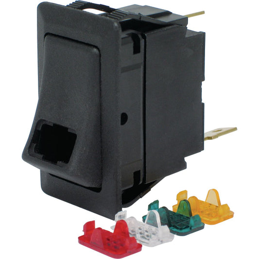 Cole Hersee Rocker Switch On/Off SPST Multi Colour Illum Lens Rated 25A 12V (Pack of 1)58328-100BL