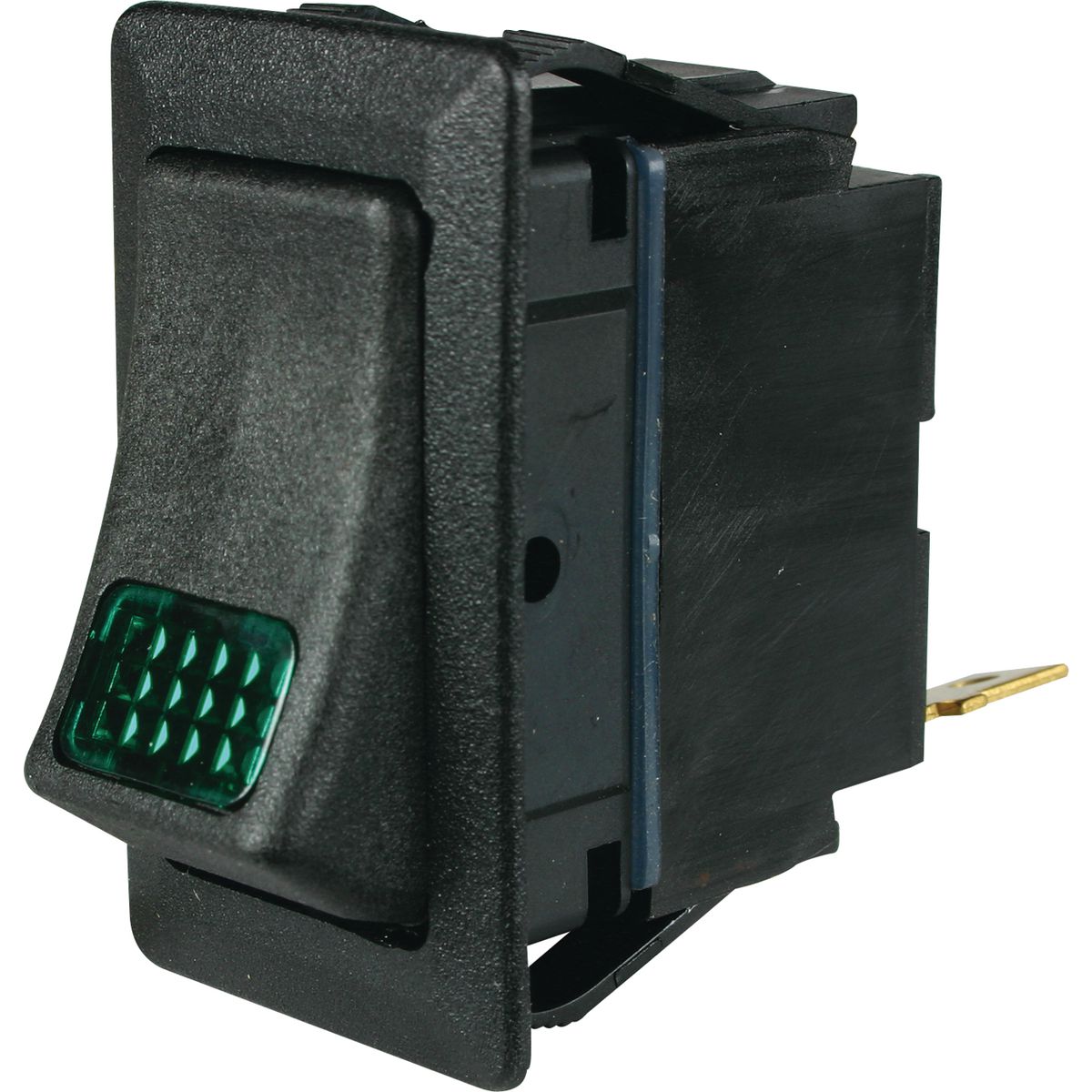 Cole Hersee Rocker Switch On/Off SPST Green Illum Lens Rated 25A 12V (Pack of 1) 58328-11BL