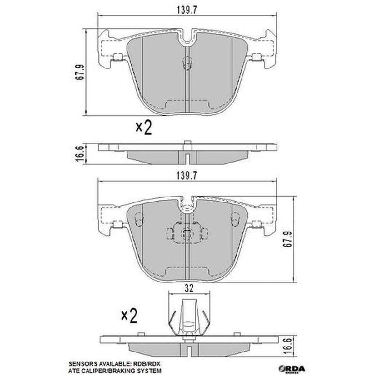 RDA Phantom Ceramic Brake Pad Set Rear RDC1499