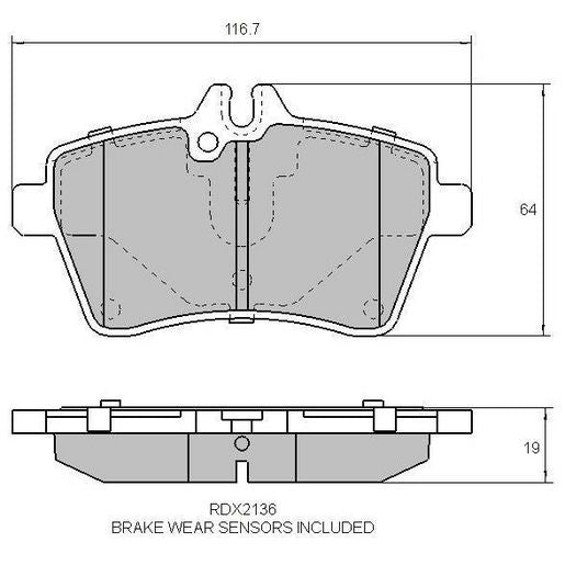 RDA GP Max Brake Pad Set Front RDB2136