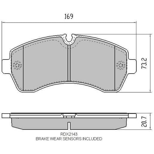 RDA GP Max Brake Pad Set Front RDB2143