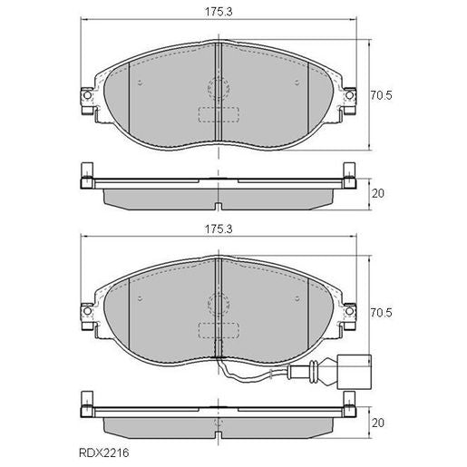 RDA GP Max Brake Pad Set Front RDB2216