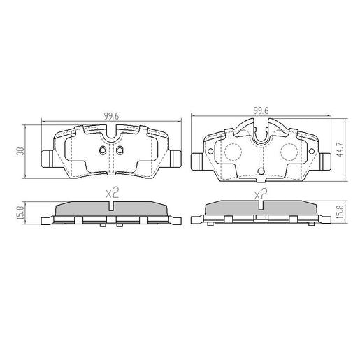RDA GP Max Brake Pad Set Rear RDB2265