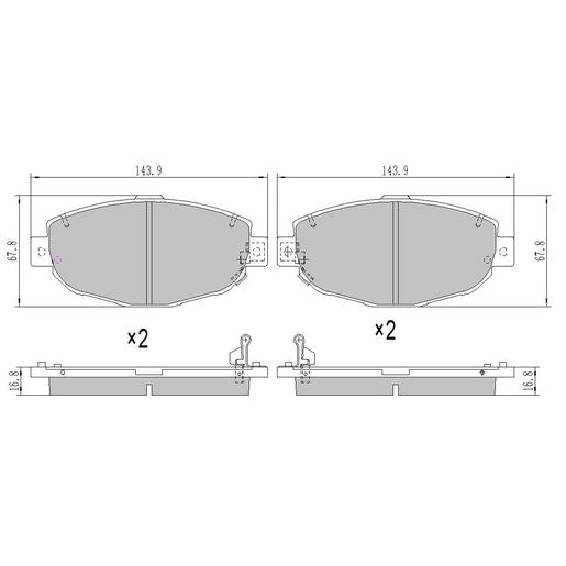RDA GP Max Brake Pad Set Front RDB2288