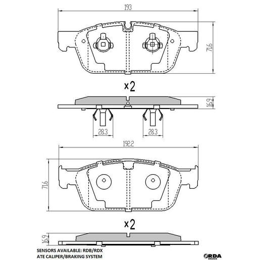 RDA Brakes Extreme Brake Pad Set Front RDX2396SM