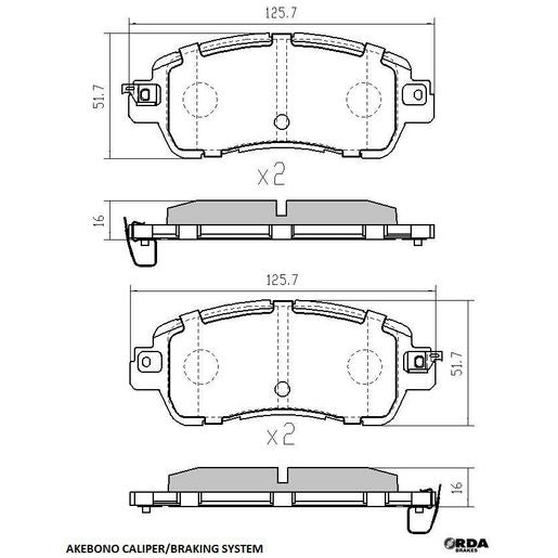 RDA GP Max Brake Pad Set Front RDB2397