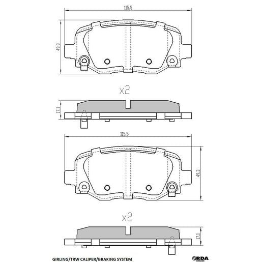 RDA GP Max Brake Pad Set Rear RDB2411