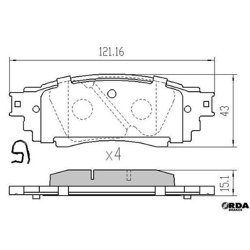 RDA GP Max Brake Pad Set Rear RDB2414