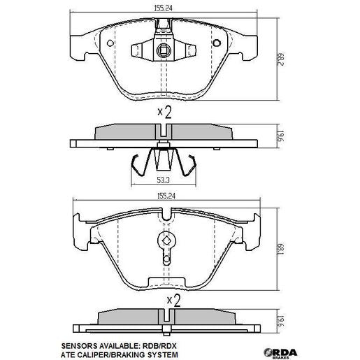 RDA Brakes Extreme Brake Pad Set Front RDX2235SM