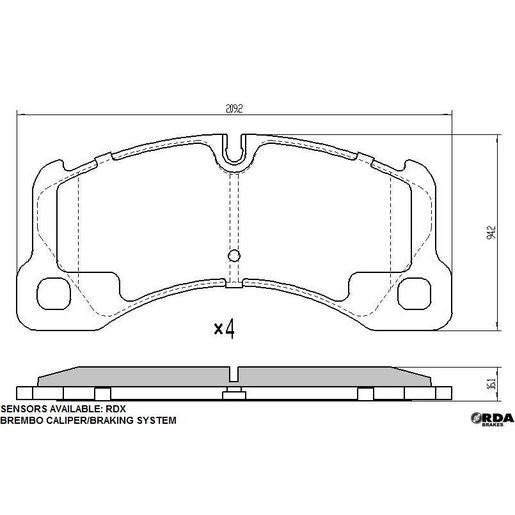 RDA Brakes Extreme Brake Pad Set Front RDX2275SM