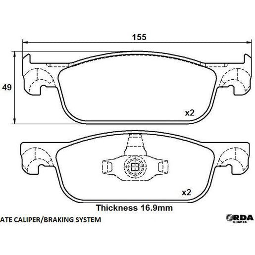 RDA Brakes Extreme Brake Pad Set Front RDX2402SM