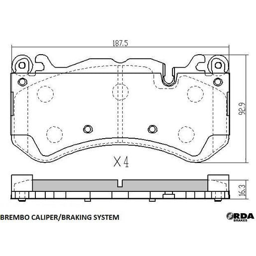 RDA Brakes Extreme Brake Pad Set Front RDX2408SM