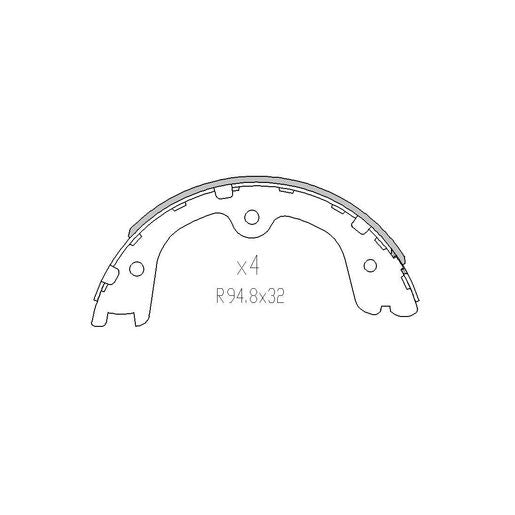 RDA Brake Shoe Set Rear R2033