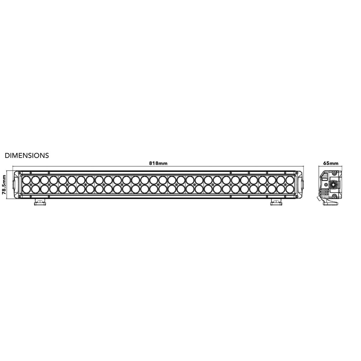 Maxi Trac 4x4 LED Driving Light Bar 12/24V 60 LED Double Row 32 Inch Combination Beam MTLB-230