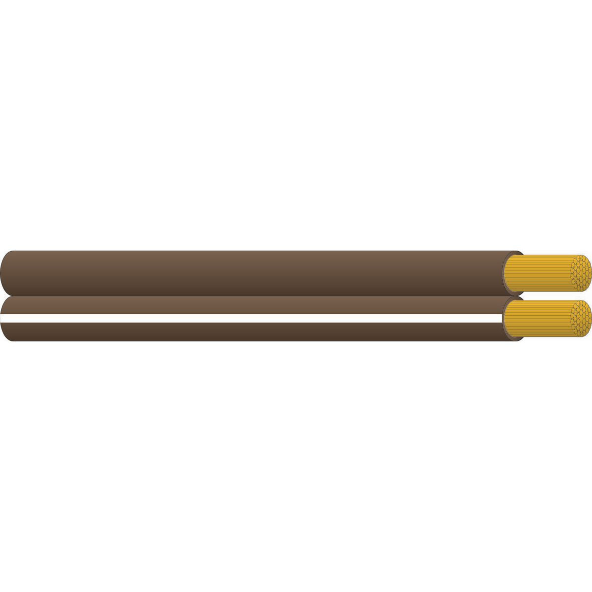OEX 3mm Twin Core Automotive Cable, Figure 8, Brown With White Trace - 30M Roll ACX0803