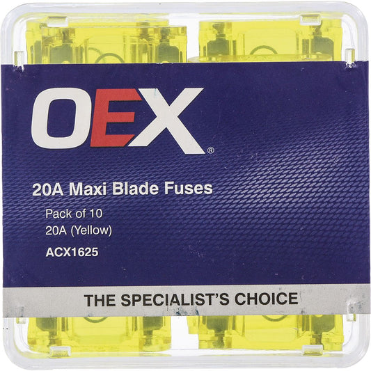 OEX Fuse Maxi Blade 20A Yellow (Pack of 10) ACX1625