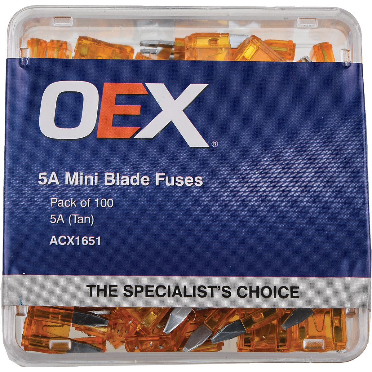 OEX Fuse Mini Blade 5A Tan (Pack of 100) ACX1651