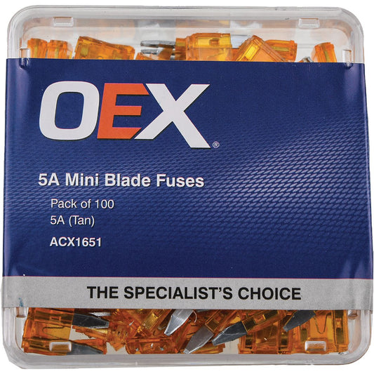 OEX Fuse Mini Blade 5A Tan (Pack of 100) ACX1651