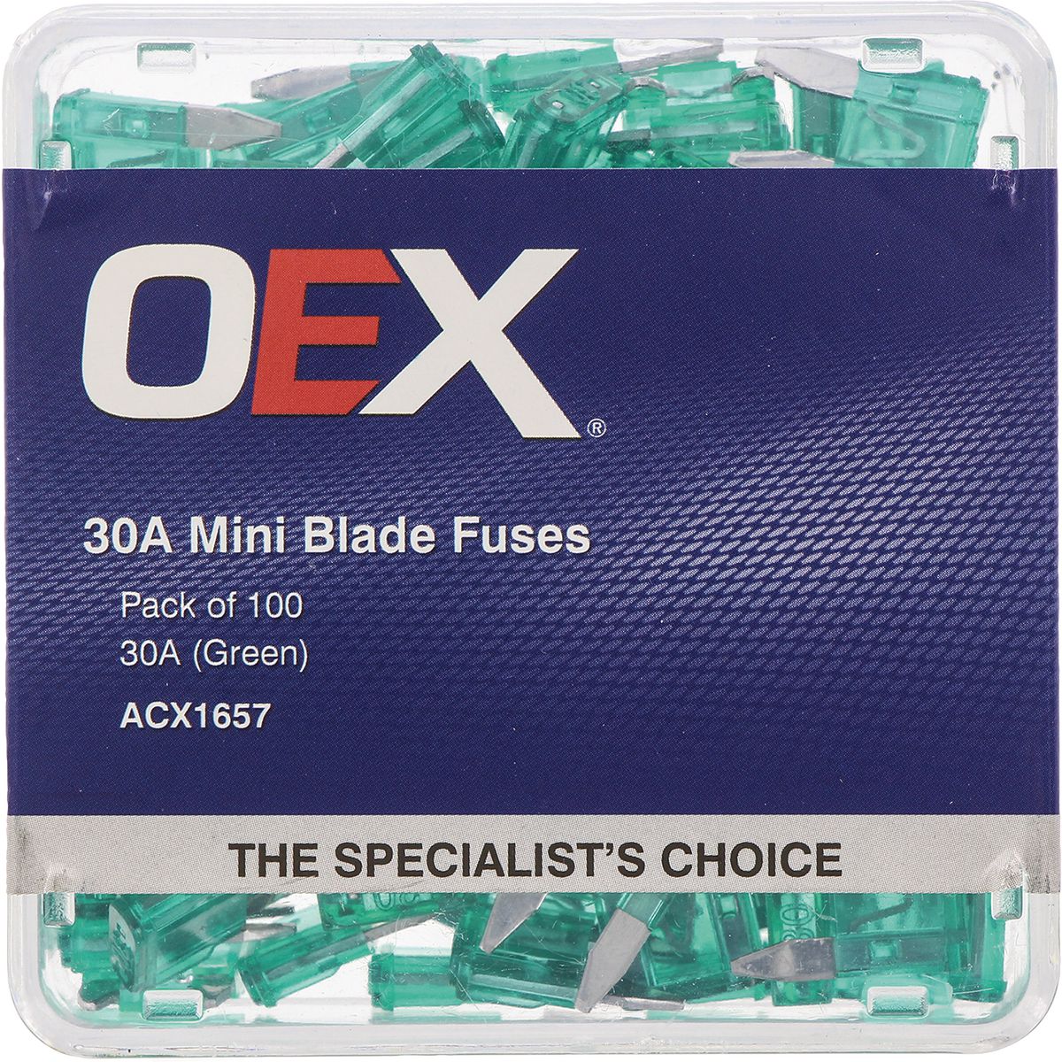 OEX Fuse Mini Blade 30A Green (Pack of 100) ACX1657