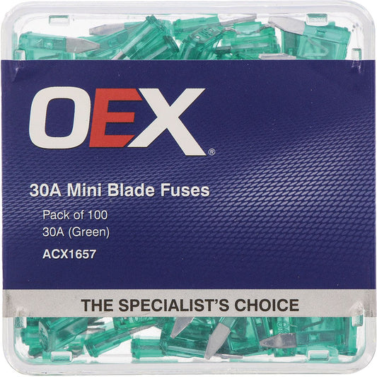 OEX Fuse Mini Blade 30A Green (Pack of 100) ACX1657