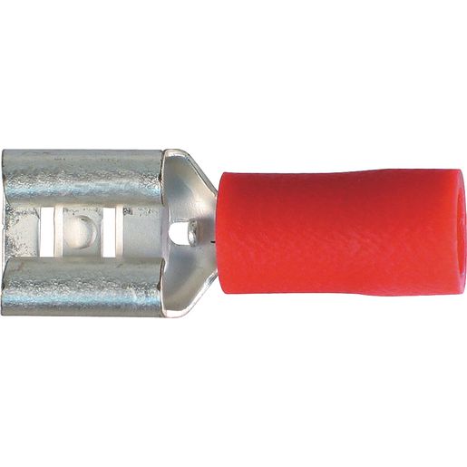 OEX Crimp Terminal Female Blade Red 6.3mm Vinyl (100 Pack) ACX3016