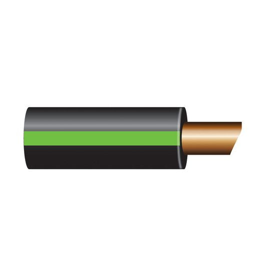 OEX Automotive Cable Single Core 2mm Black W/Green Trace 50M Roll ACX0570