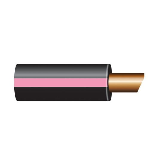 OEX Automotive Cable Single Core 3mm Black W/Pink Trace 100M Roll ACX0719L