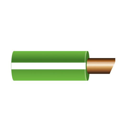 OEX Automotive Cable Single Core 2mm Green W/White Trace 50M Roll ACX0576