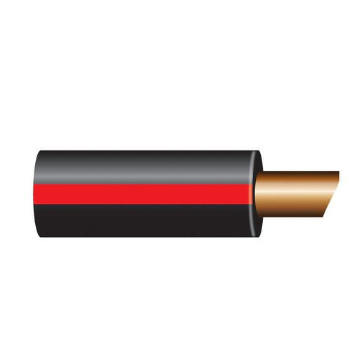 OEX Automotive Cable Single Core 2mm Black W/Red Trace 50M Roll ACX0581