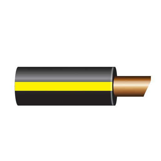 OEX Automotive Cable Single Core 3mm Black W/Yellow Trace 100M Roll ACX0718L