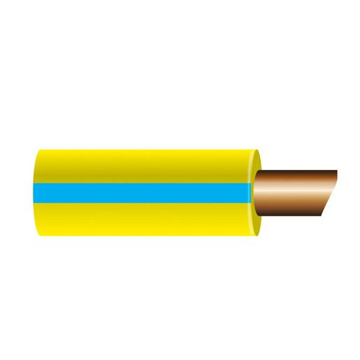 OEX Automotive Cable Single Core 3mm Yellow W/Blue Trace 30M Roll ACX0716