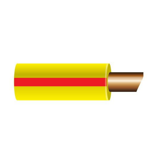 OEX 3Mm Single Core Automotive Cable, Yellow With Red Trace - 500M Roll ACX0782/500