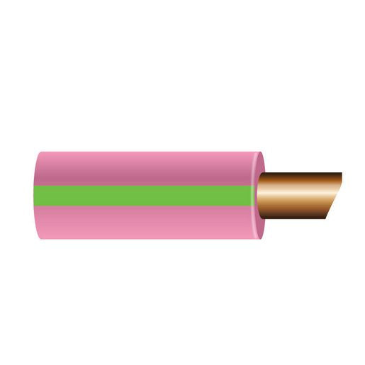 OEX 4Mm Single Core Automotive Cable, Pink With Green Trace- 500M Roll ACX0786/500