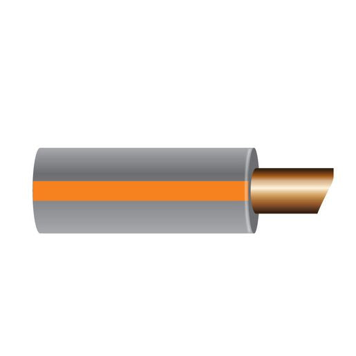 OEX 4Mm Single Core Automotive Cable, Grey With Orange Trace - 500M Roll ACX0788/500