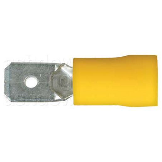 Thunder Crimp Terminal Insulated Male Blade Yellow 6.3mm 11pc