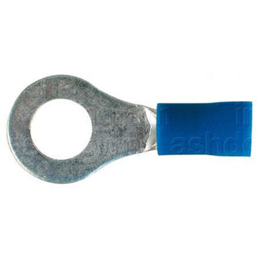 Thunder Crimp Terminal Ring Blue 6.3mm 20pc