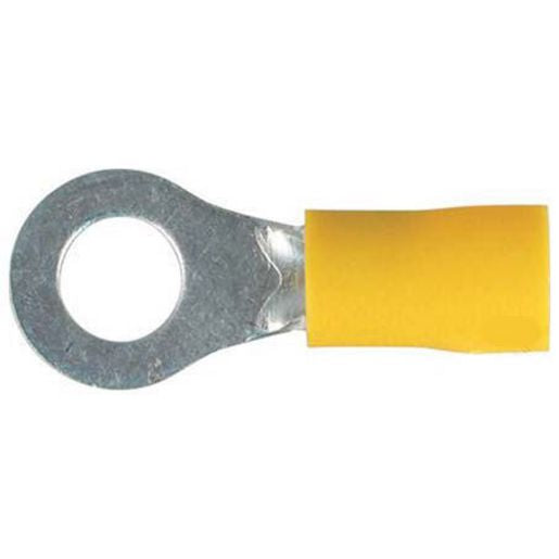 Thunder Crimp Terminal Ring Yellow 6.3mm 12pc