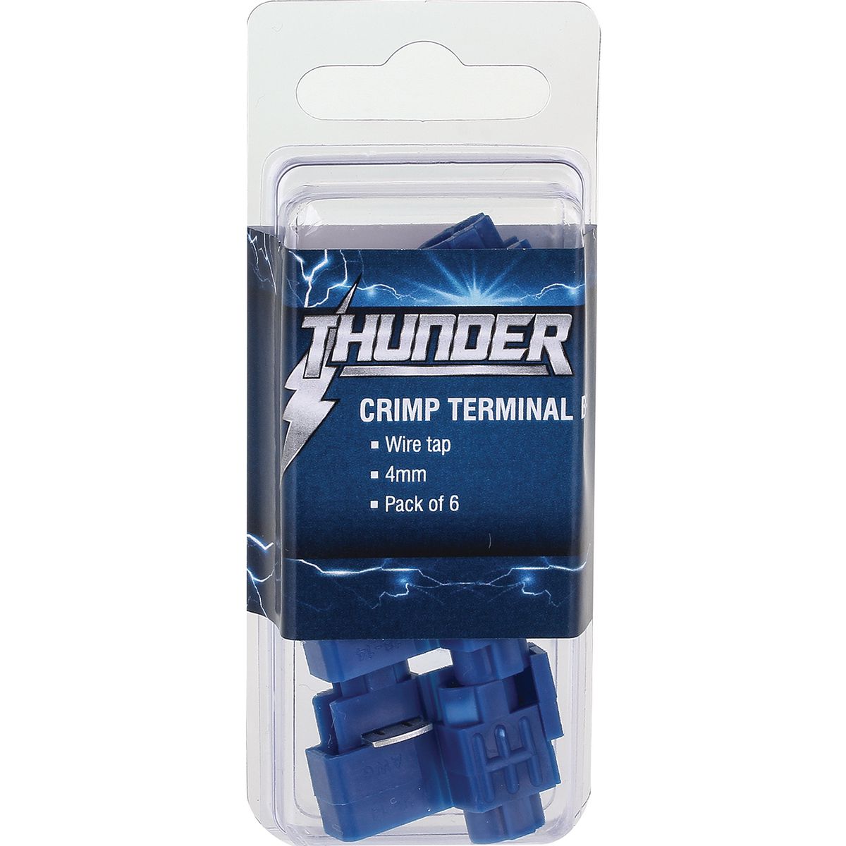 Thunder Crimp Terminal Ezy-Tap T-Tap Wire Connector Joiners Blue 6pc