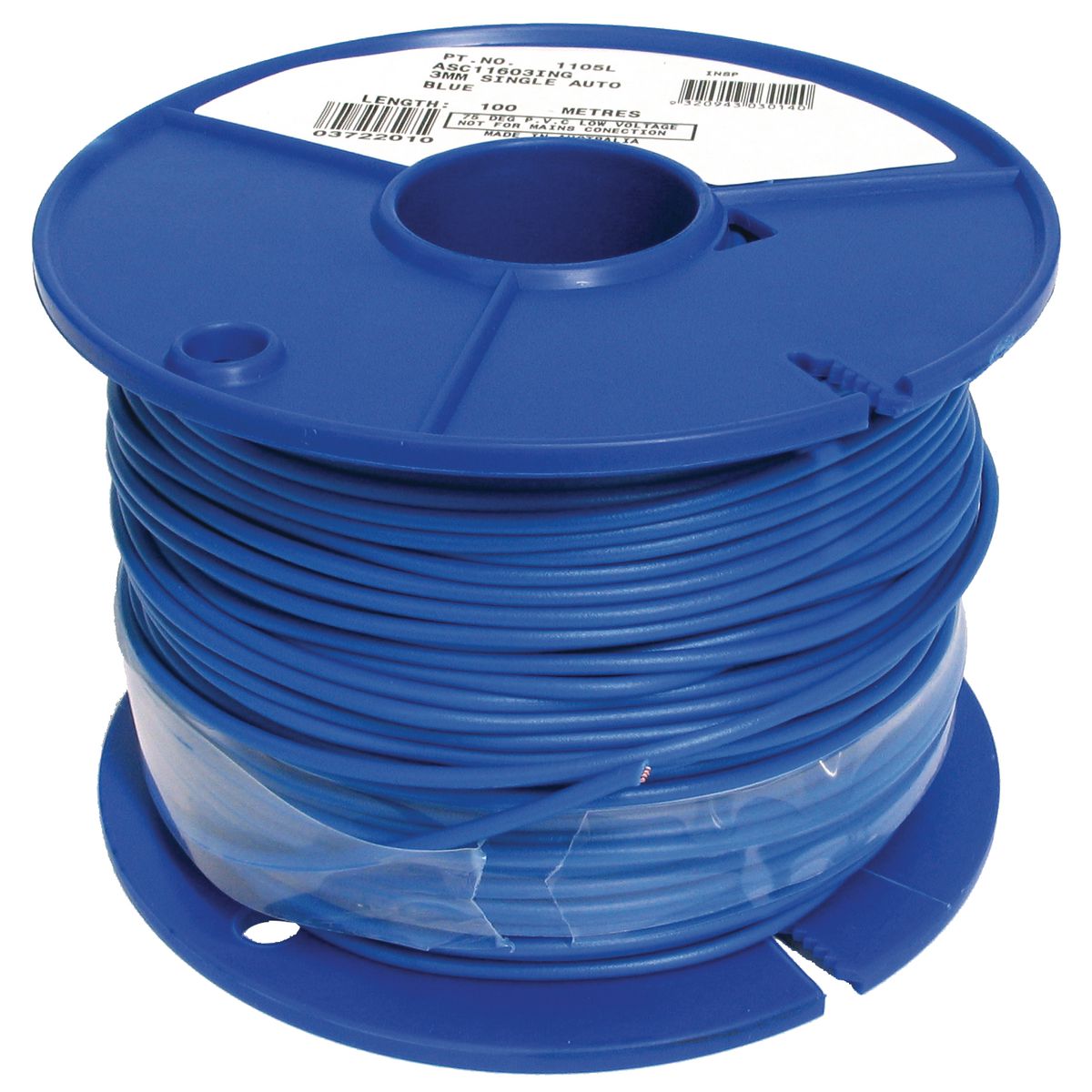 OEX Automotive Cable Single Core 3mm Blue 100M Roll ACX0704L