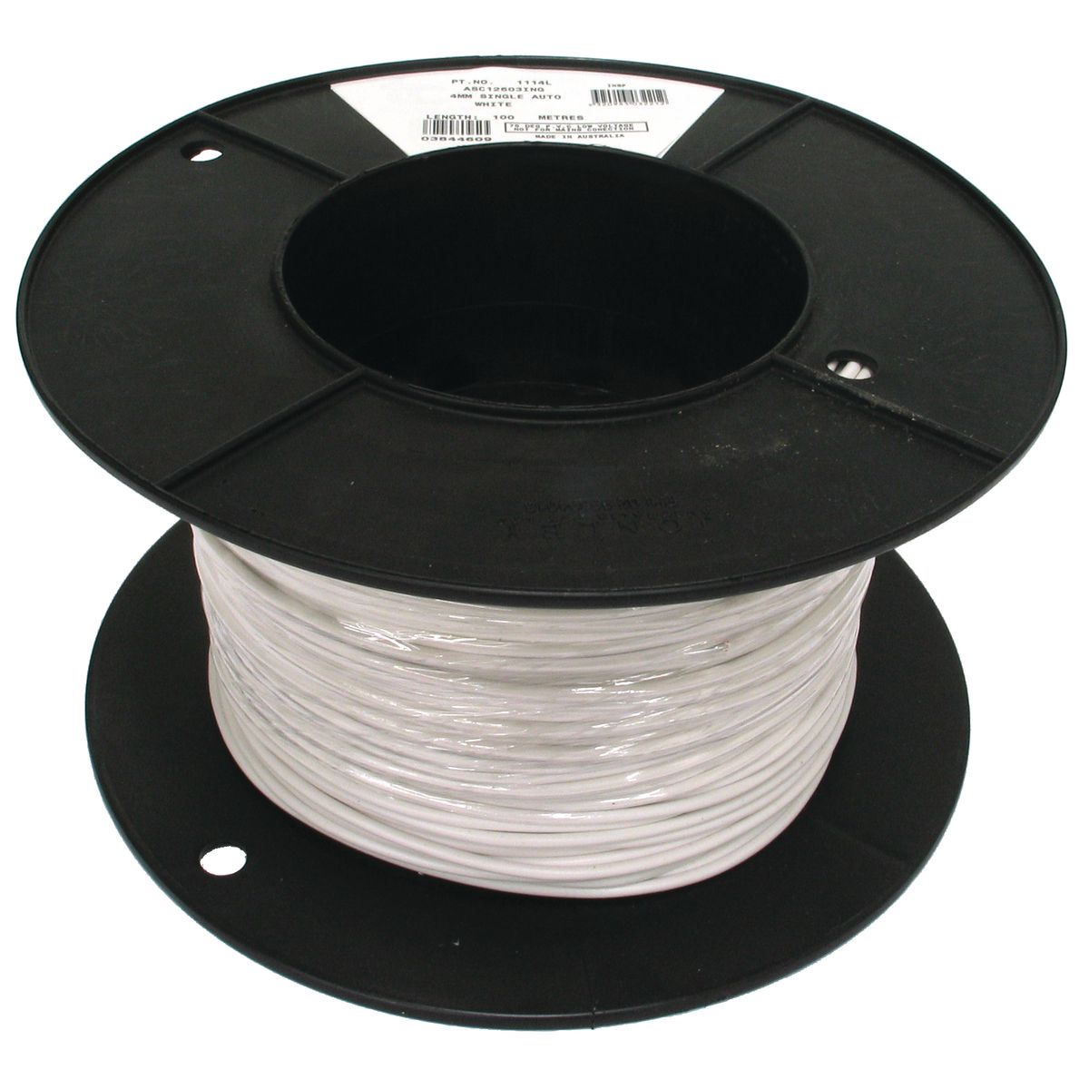 OEX Automotive Cable Single Core 4mm White 100M Roll ACX0726L