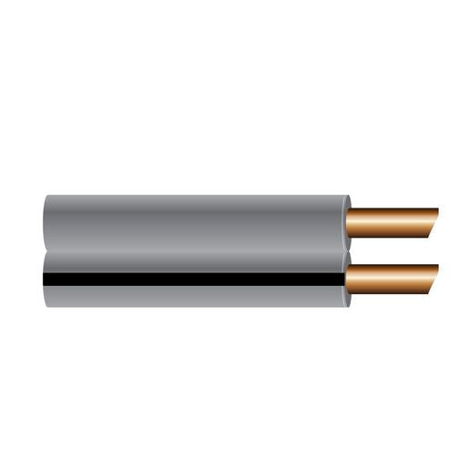 OEX Speaker Cable Twin Core 2mm Figure 8 Grey W/Black Trace 100M Roll ACX0801
