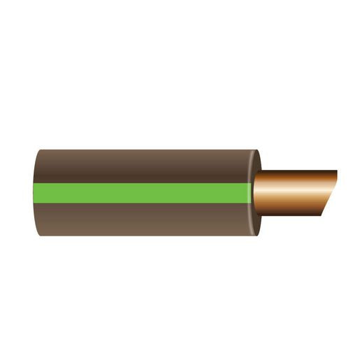 OEX Automotive Cable Single Core 3mm Brown W/Green Trace 100M Roll ACX0330