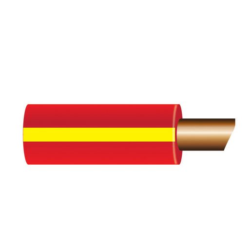 OEX Automotive Cable Single Core 3mm Red W/Yellow Trace 100M Roll ACX0343